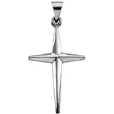 14K Gold Cross Pendant – 31x17.5mm - White Gold