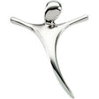 14K Gold Crucifix Pendant - White Gold