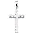 14K Gold Cross Pendant – 24x16mm - White Gold
