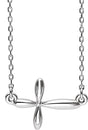 Platinum Sideways Cross Necklace – 14.62x11.09mm