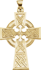 14K Gold Celtic-Inspired Cross Necklace or Pendant - Yellow Gold