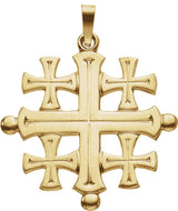 14K Gold Jerusalem Cross Pendant