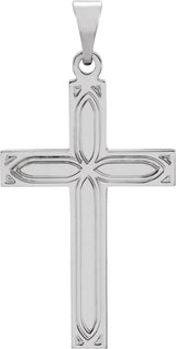 14K Gold Cross Necklace or Pendant II - White Gold - view 2