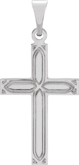 14K Gold Cross Necklace or Pendant II - White Gold