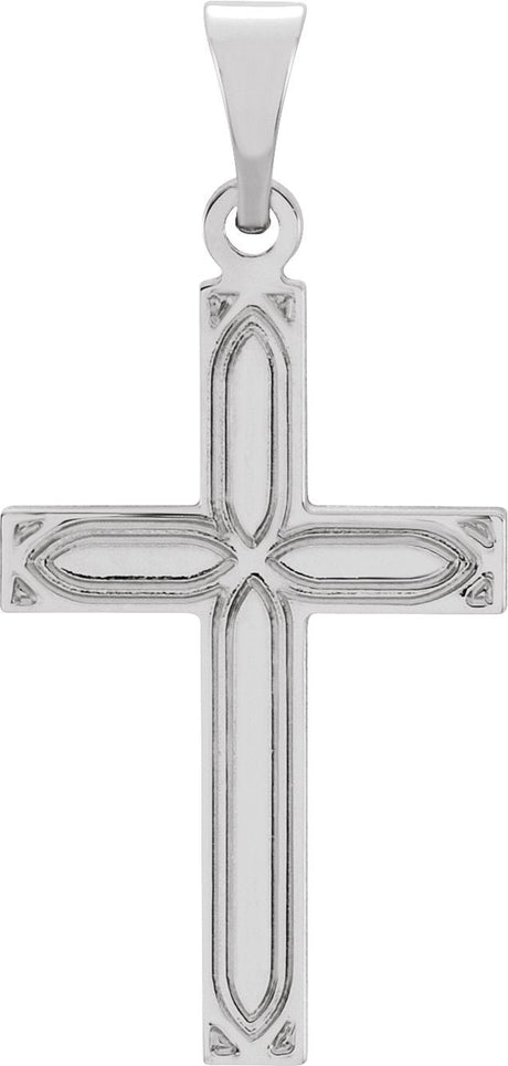 14K Gold Cross Necklace or Pendant II - White Gold