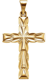 14K Gold Cross Pendant – 19x13mm - Yellow Gold