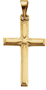 14K Gold Cross Pendant – 19x12.5mm - Yellow Gold