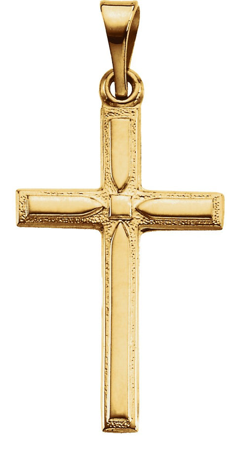 14K Gold Cross Pendant – 19x12.5mm - Yellow Gold