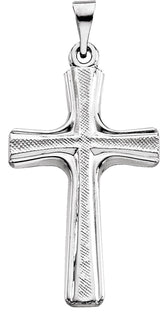 14K Gold Cross Pendant – 20x12mm - White Gold - view 2