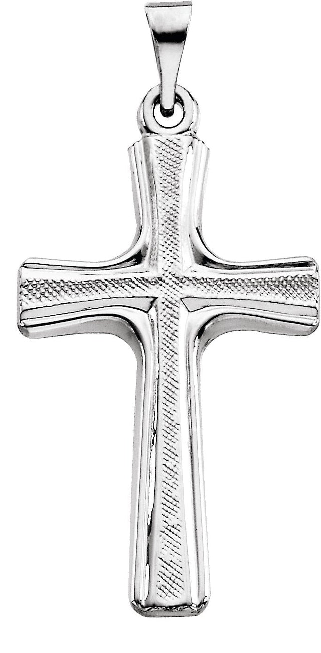 14K Gold Cross Pendant – 20x12mm - White Gold - view 2