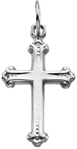 Platinum Cross Necklace or Pendant – 15x10.5mm