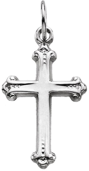 Platinum Cross Necklace or Pendant – 15x10.5mm