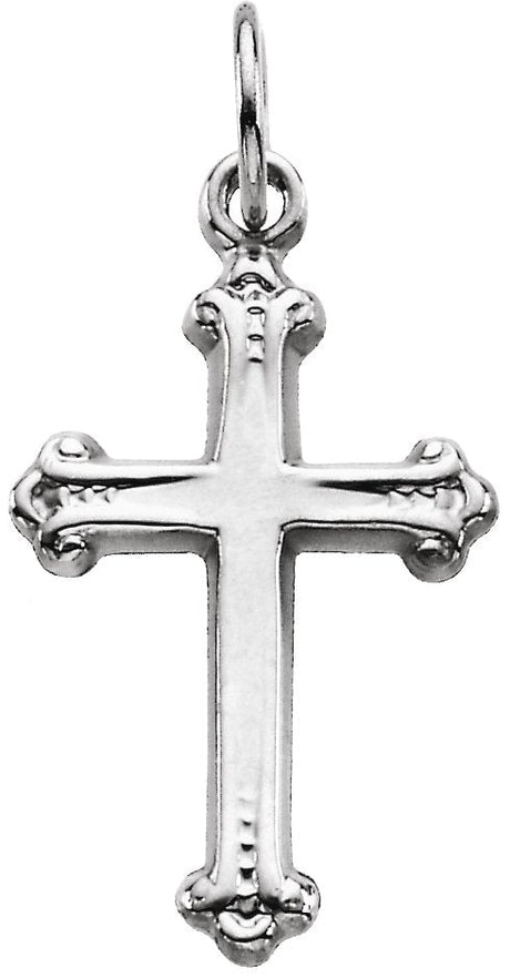 Platinum Cross Necklace or Pendant – 15x10.5mm