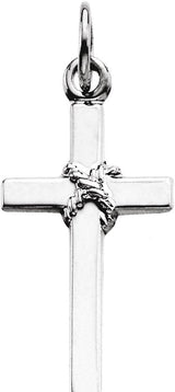 Platinum Cross Pendant – 16x9.5mm