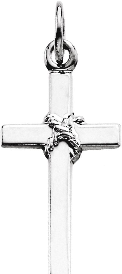 Platinum Cross Pendant – 16x9.5mm