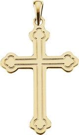 14K Gold Cross Necklace or Pendant – 32x22mm - Yellow Gold