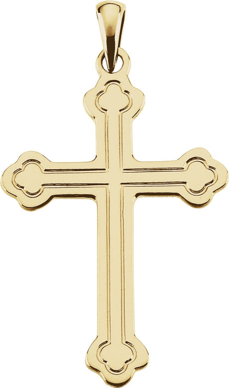 14K Gold Cross Necklace or Pendant – 32x22mm - Yellow Gold
