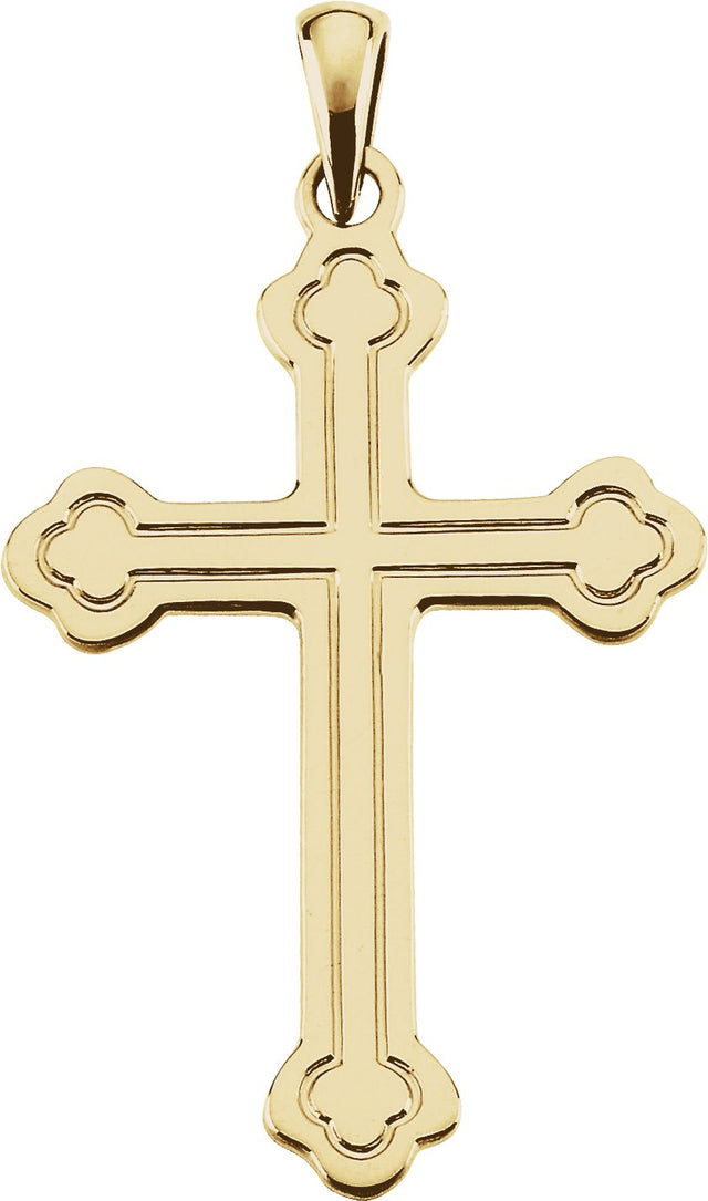 14K Gold Cross Necklace or Pendant – 32x22mm - Yellow Gold