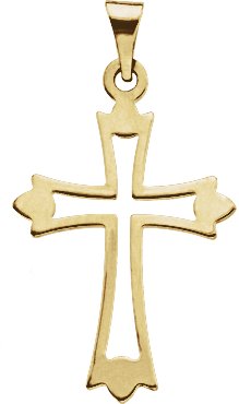 14K Gold Cross Pendant – 24x18mm - Yellow Gold