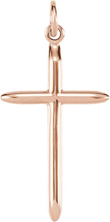 14K Gold Cross Necklace or Pendant – 25.75x14mm - Rose Gold