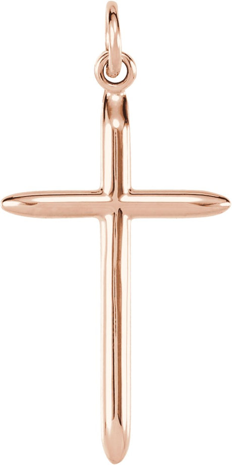 14K Gold Cross Necklace or Pendant – 25.75x14mm - Rose Gold