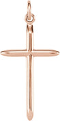 14K Gold Cross Necklace or Pendant – 25.75x14mm - Rose Gold