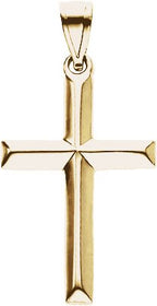 14K Gold Cross Pendant – 18x14mm - Yellow Gold