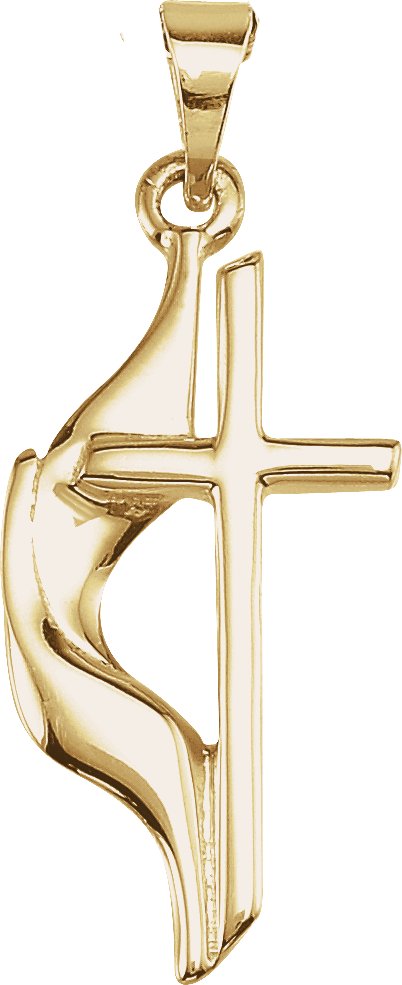 10K Gold Methodist Cross Necklace or Pendant