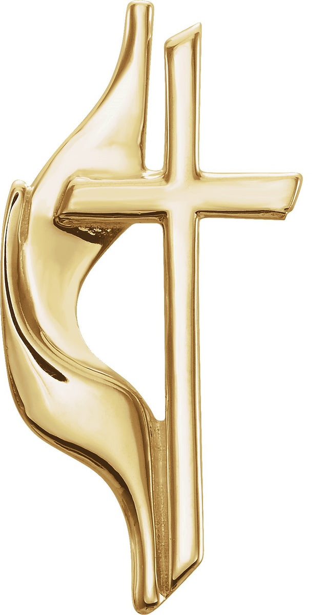 10K Gold Methodist Cross Lapel Pin