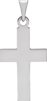 14K Gold Cross Necklace or Pendant – 18x12mm - White Gold
