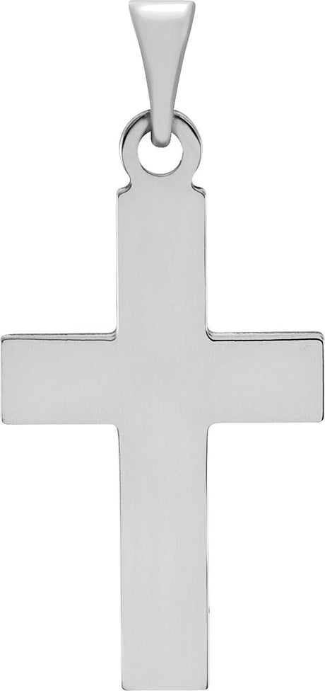 14K Gold Cross Necklace or Pendant – 18x12mm - White Gold