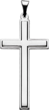 Platinum Cross Pendant – 31.5x17mm
