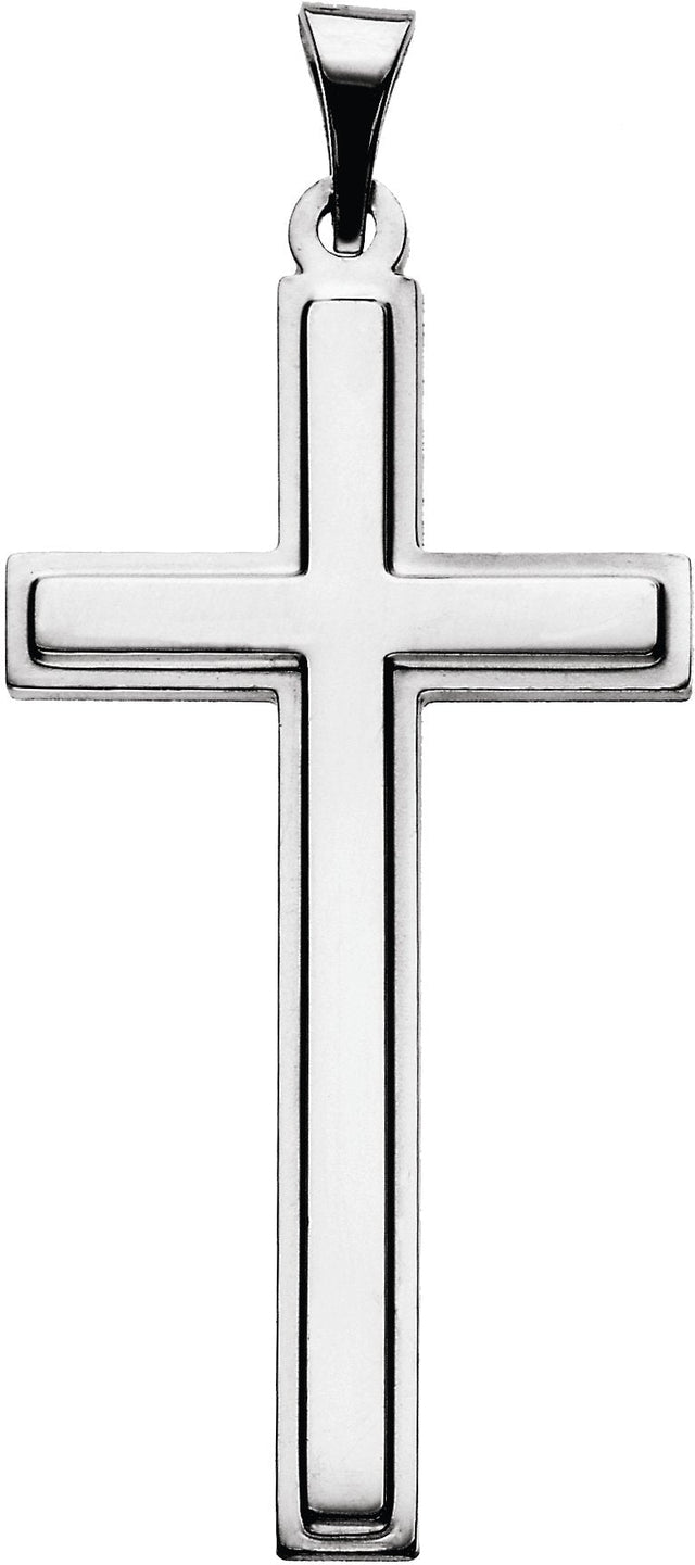 14K Gold Cross Pendant – 31.5x17mm - White Gold