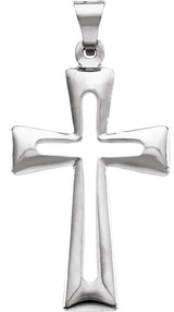 14K Gold Cross Pendant – 31.5x18mm - White Gold