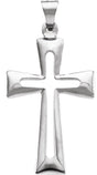 14K Gold Cross Pendant – 31.5x18mm - White Gold