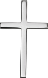 18K Gold Cross Necklace or Pendant – 21.7x13.5mm - White Gold