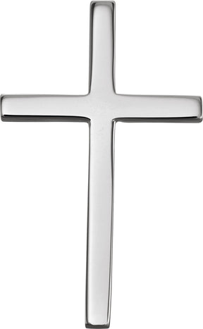 18K Gold Cross Necklace or Pendant – 21.7x13.5mm - White Gold