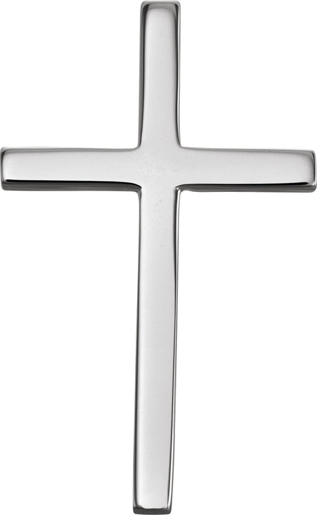 18K Gold Cross Necklace or Pendant – 21.7x13.5mm - White Gold