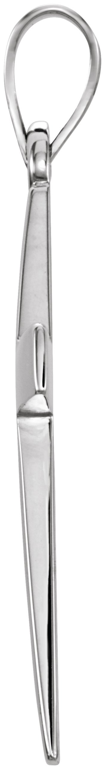 10K Gold Cross Necklace or Pendant – 15.23x7.38mm - White Gold - view 2