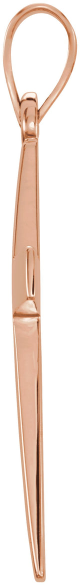 14K Gold Cross Necklace or Pendant – 15.23x7.38mm - Rose Gold - view 2