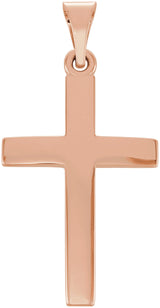 14K Gold Cross Necklace or Pendant – 15.23x7.38mm - Rose Gold