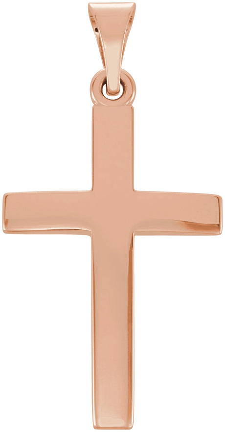 14K Gold Cross Necklace or Pendant – 15.23x7.38mm - Rose Gold