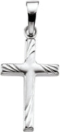 14K Gold Cross Pendant – 17.5x12mm - White Gold