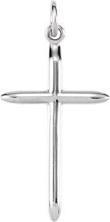 14K Gold Cross Necklace or Pendant – 25.75x14mm - White Gold