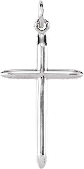 14K Gold Cross Necklace or Pendant – 25.75x14mm - White Gold