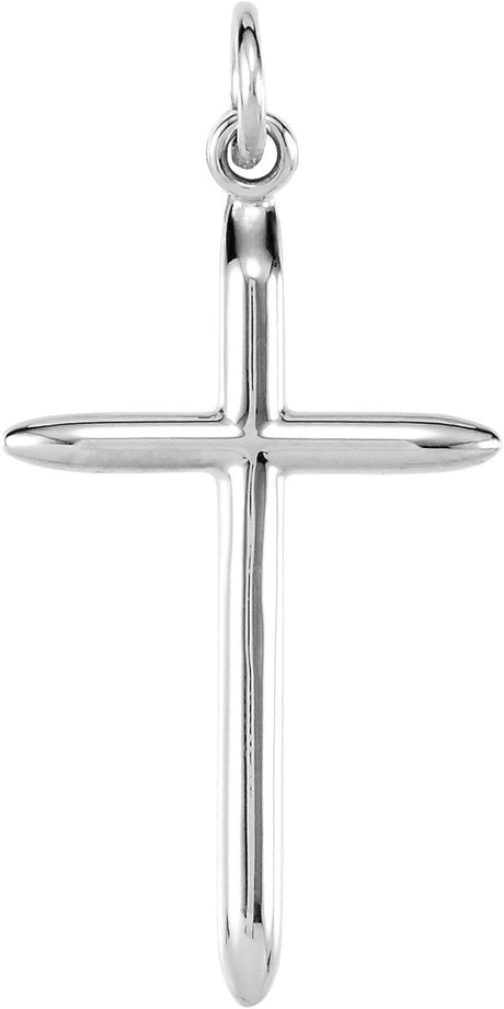 14K Gold Cross Necklace or Pendant – 25.75x14mm - White Gold