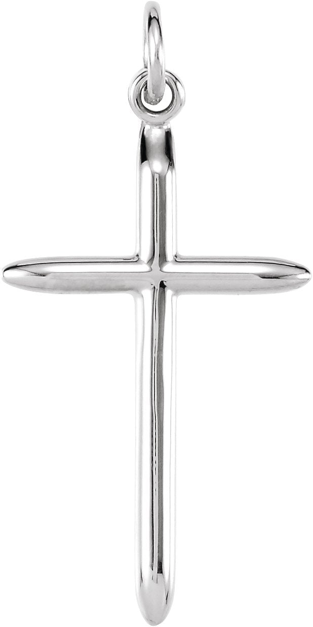 14K Gold Cross Necklace or Pendant – 25.75x14mm - White Gold