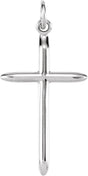 14K Gold Cross Necklace or Pendant – 25.75x14mm - White Gold