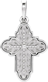 Platinum Leaf Cross Pendant