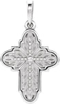 Platinum Leaf Cross Pendant